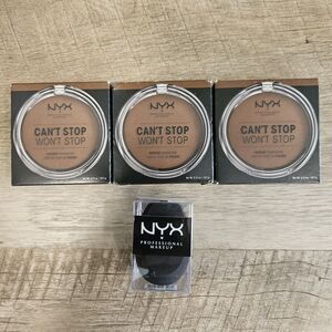 3pk NYX Can't Stop Won't Stop Setting Powder Foundation Finish Walnut CSWSPF22.3